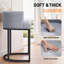Tabouret de bar 25,2 po à dossier bas gris et structure en métal Chenille-905729750
