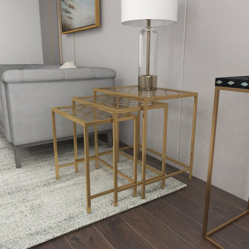 Table gigogne en verre Radner