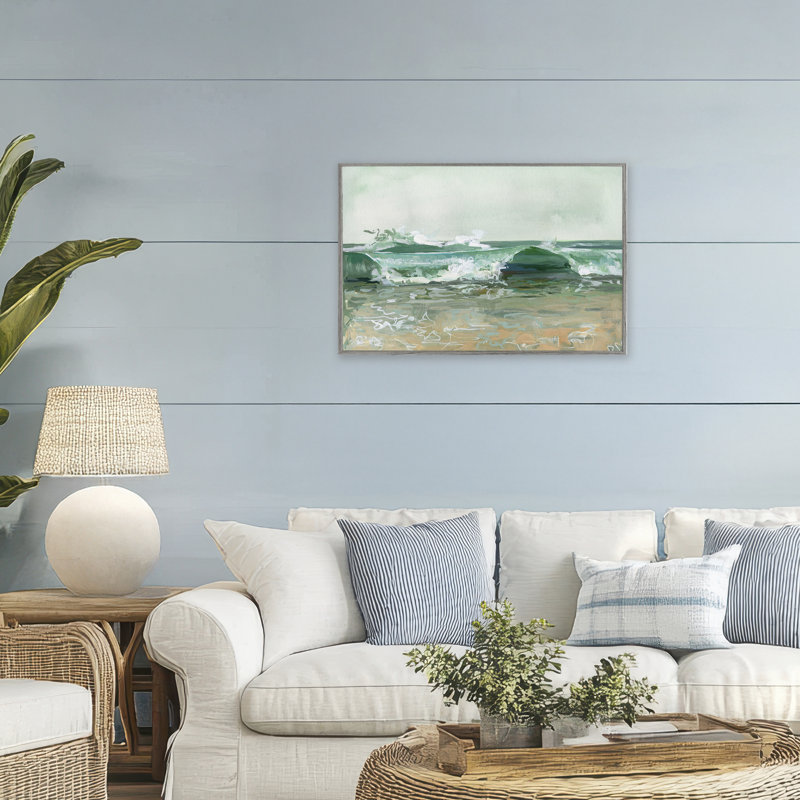 «Breaking Waves Seascape», estampe numérique, conception de Brook Page, H 20 po x l 30 po, Estampe numérique Farmhouse