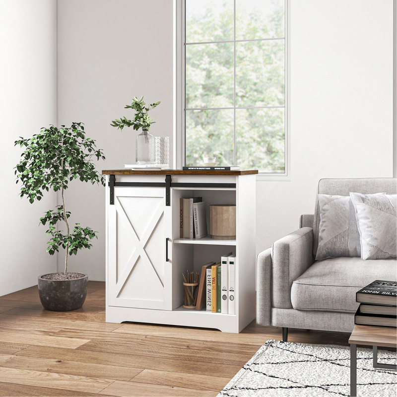 Buffet 33 po avec porte coulissante et tablette réglable