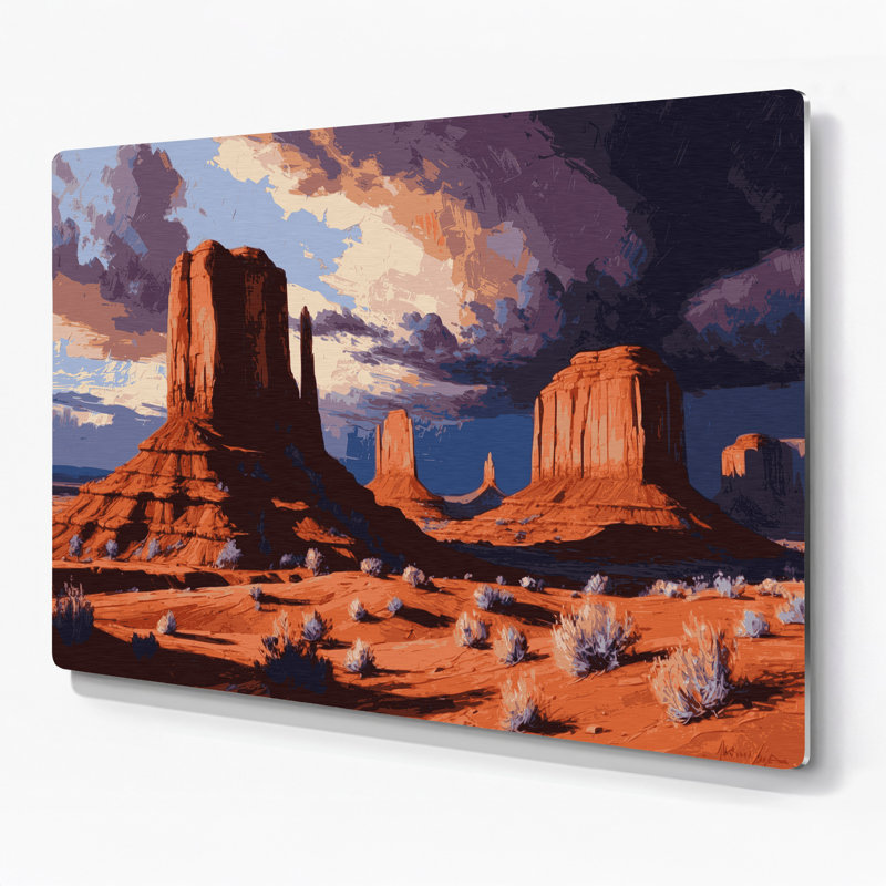 Art mural en métal brun de style sud-ouest Mesa and Butte 110, H 240 po x l 288 po x P 0,05 po