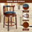 Swivel Bar Stool with Top-Grain Leather Seat, Hollow Back Design, Solid Wood Frame & Footrest for Kitchen, Dining, or Living Room-703482631-690989135