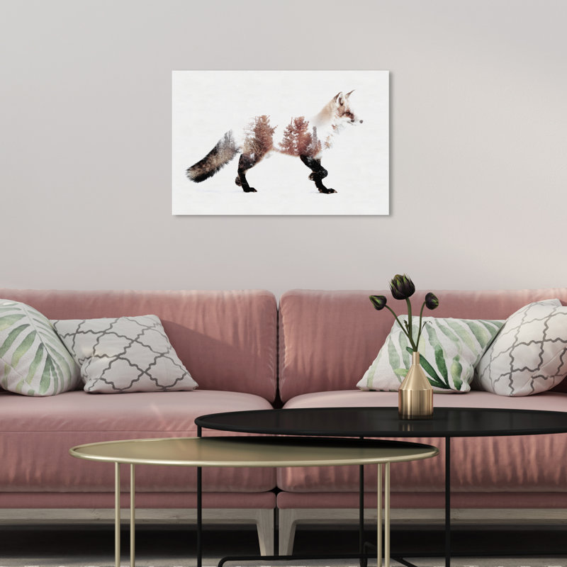 The Fox - reproduction d'impression, H 10 po x l 15 po x P 1,5 po, Toile tendue