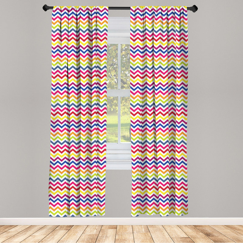 Chevron Semi-Sheer Rod Pocket Sliding Panel, 28" x 63"