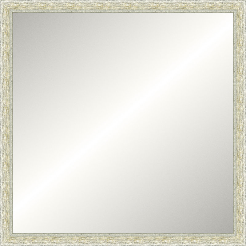 Textured White Legacy Mirror, Small Square
