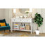 Console de style rétro classique avec trois tiroirs supérieurs et tablette inférieure ouverte-1355996038
