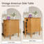 Table de bout avec station de charge, table d'appoint étroite avec 2 tiroirs, table d'appoint en bois pour le salon-367224554