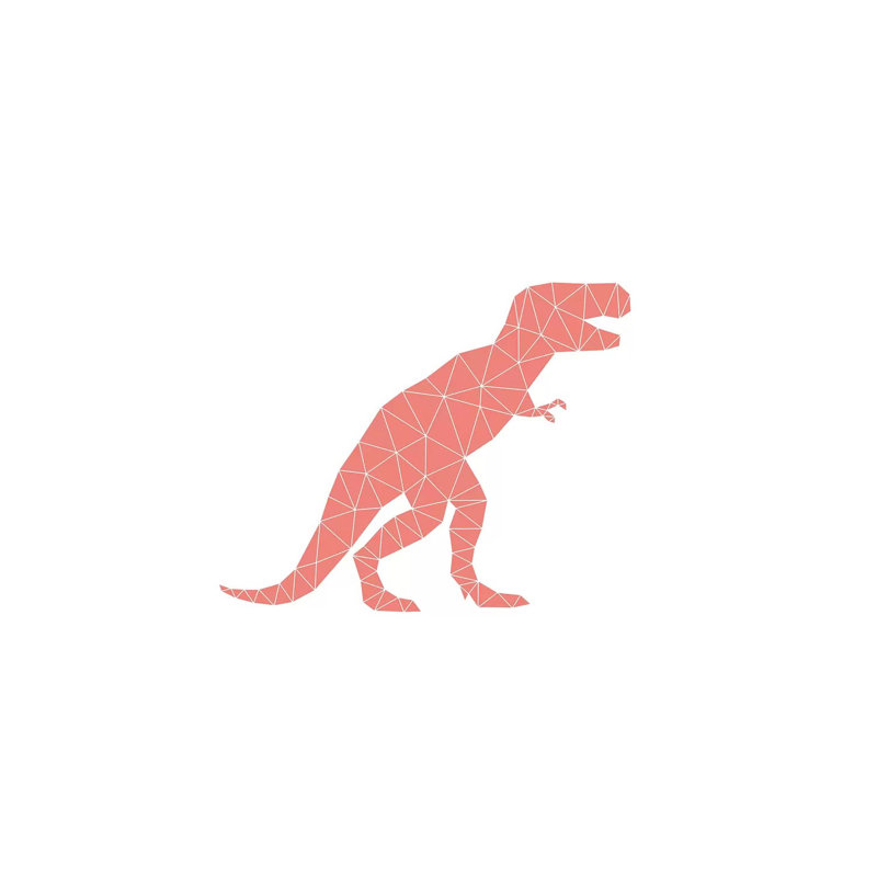Geometric Dino T-Rex - impression d'art graphique, Toile tendue, H 8 po x l 12 po x P 0,75 po