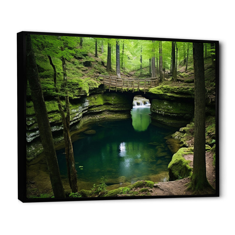 «Hot Spring National Park Arkansas», reproduction sur toile, H 24 po x l 32 po x P 1 po, Cadre flottant noir