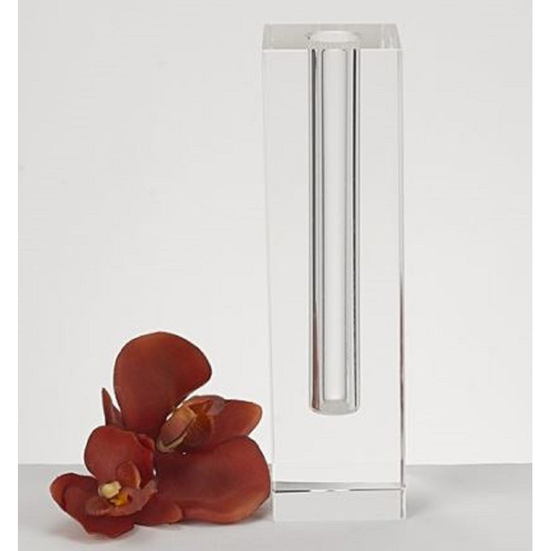 Hazelton Crystal Table Vase, 10" H x 3" W x 3.5" D