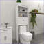Support de rangement au-dessus de la toilette à 2 niveaux avec armoire à 2 portes Blanc | Panneau de fibres à densité moyenne | Minimaliste