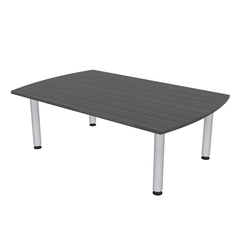 Table de conférence rectangulaire Arc avec pieds, L 72 po x l 48 po, Asian Night, Argent
