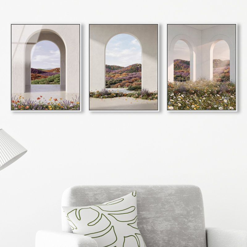 Paradise Arches Set High-Gloss Frameless Acrylic Glass Wall Art Architecture Print by Oliver Gal, Ready to Hang, 16 x 20