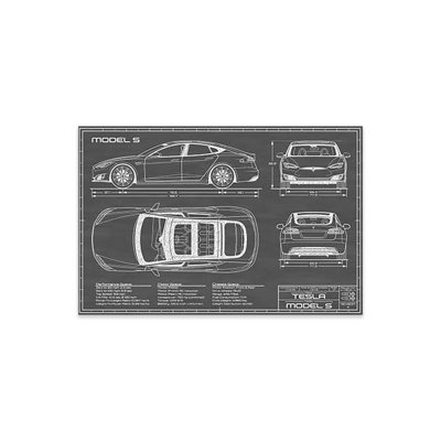 " Tesla Model S (2016-2020) | Black " by Action Blueprints