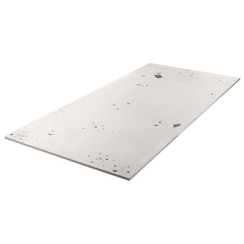 Kobe 24x48 Matte Terrazzo Look Porcelain Tile, Ice White