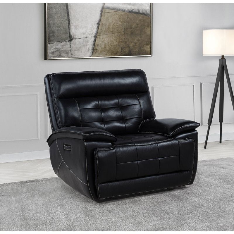 Fauteuil inclinable double en cuir Hewitt noir