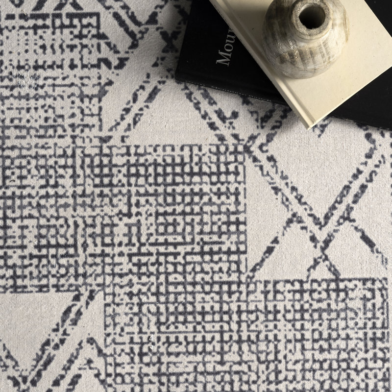 Tapis gris clair / ivoire Mia Medallion, Tapis de couloir 2 pi 6 po x 8 pi