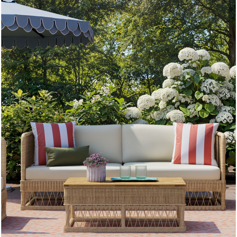 Destin Natural Outdoor Patio Sofa - Bliss Linen, Brown, Bliss Linen