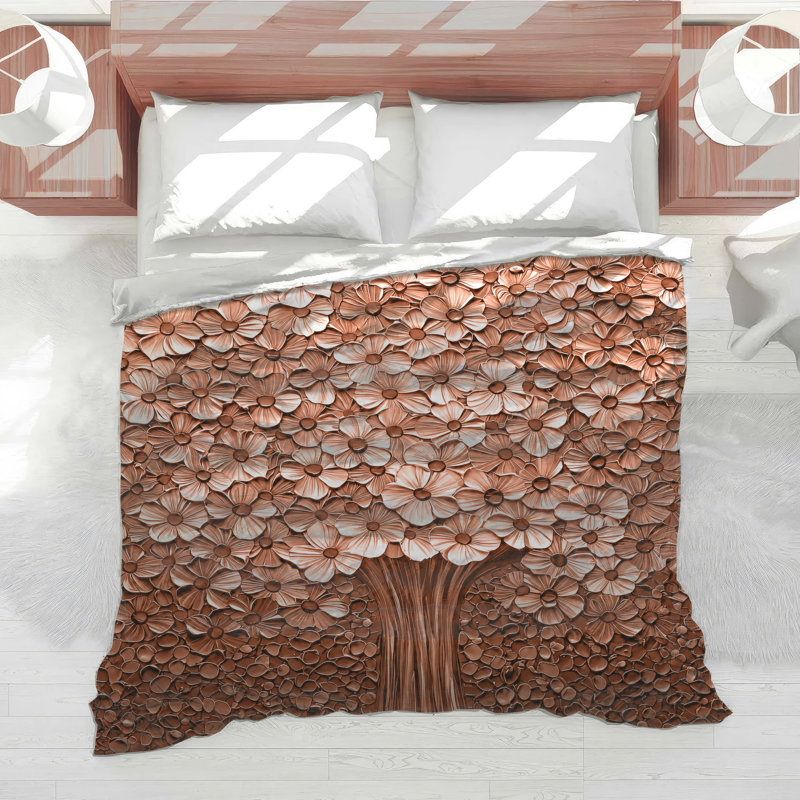 Bronze Floral Tree Comforter, Twin Extra Long