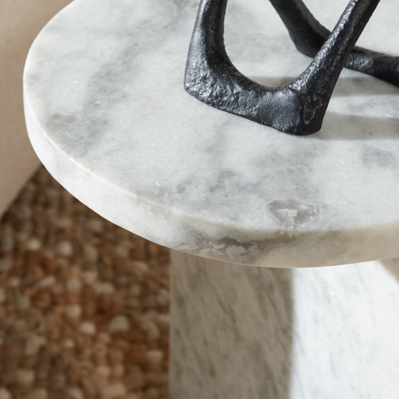 Hatteras Marble End Table, Dark Gray
