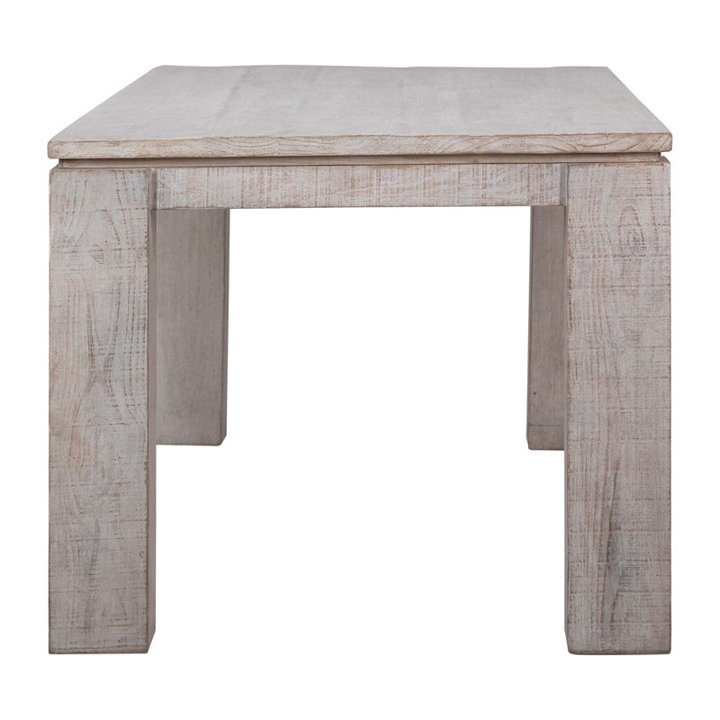 Amaya 36" Pine Solid Wood Dining Table, White Wash