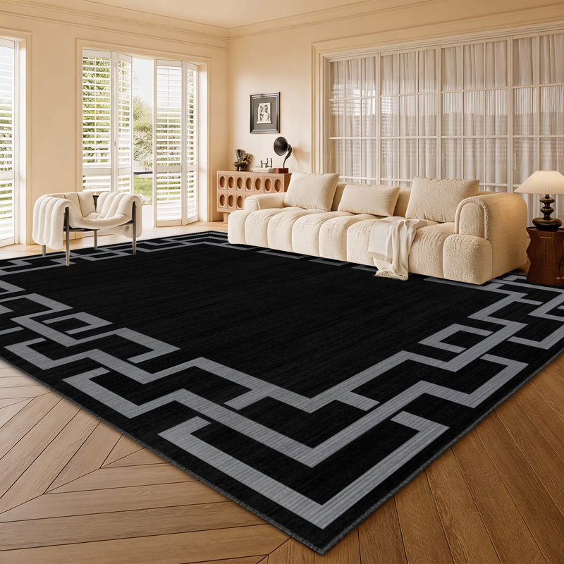 Abstract Machine Printed Shag Area Rug, Rectangle 200 x 290 cm