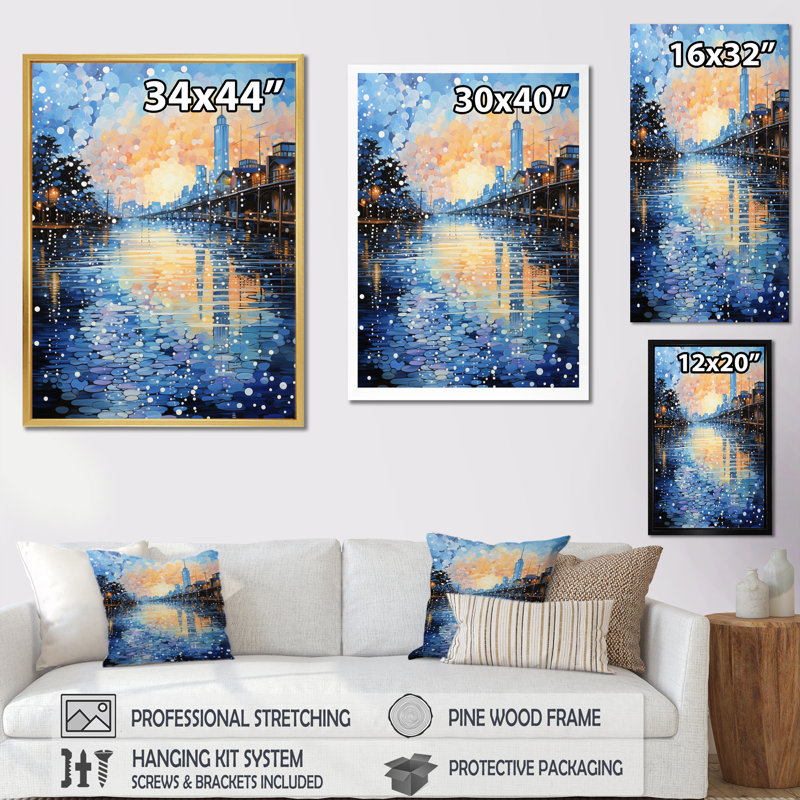 Comella Beach Photo Pier Reflections III sur toile, Cadre photo noir, H 32 po x l 24 po x P 1 po