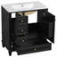 Meuble-lavabo 30 po avec lavabo, une porte avec tablette et trois tiroirs, porte à fermeture douce, noir-373046463