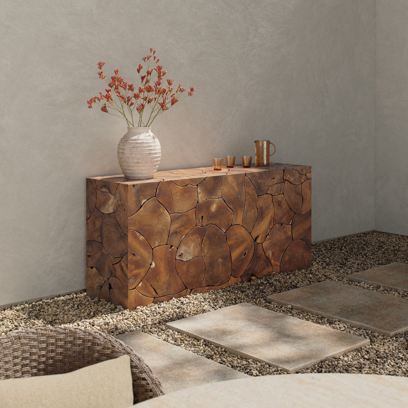 Tomlin Outdoor Teak Coffee Table, Teak Root