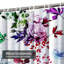 Rideau de douche imperméable à l'eau avec motif floral abstrait et aquarelle avec 12 crochets-1251164333