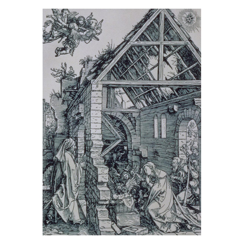 «The Adoration of the Shepherds» par Albrecht Dürer - Estampe numérique, H 28 po x l 22 po
