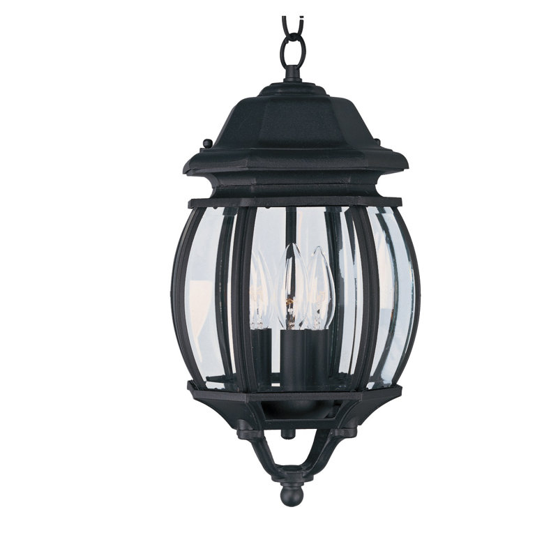 Aquilar 3 - Light Outdoor Hanging Lantern, Black
