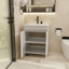 Meuble-lavabo de 24 po avec lavabo, meuble-lavabo pour petit espace, meuble-lavabo autoportant avec 2 armoires à fermeture douce