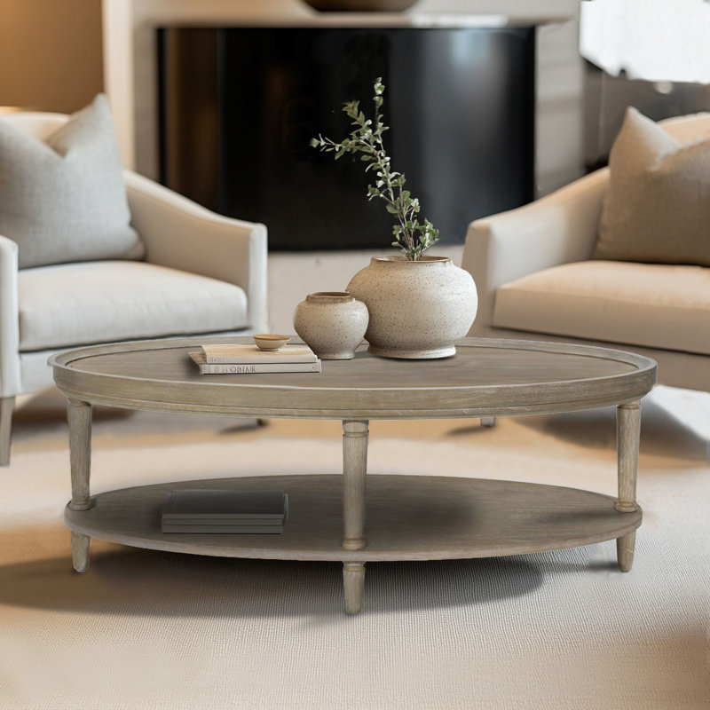 Ayanna Oval Coffee Table With Shelf