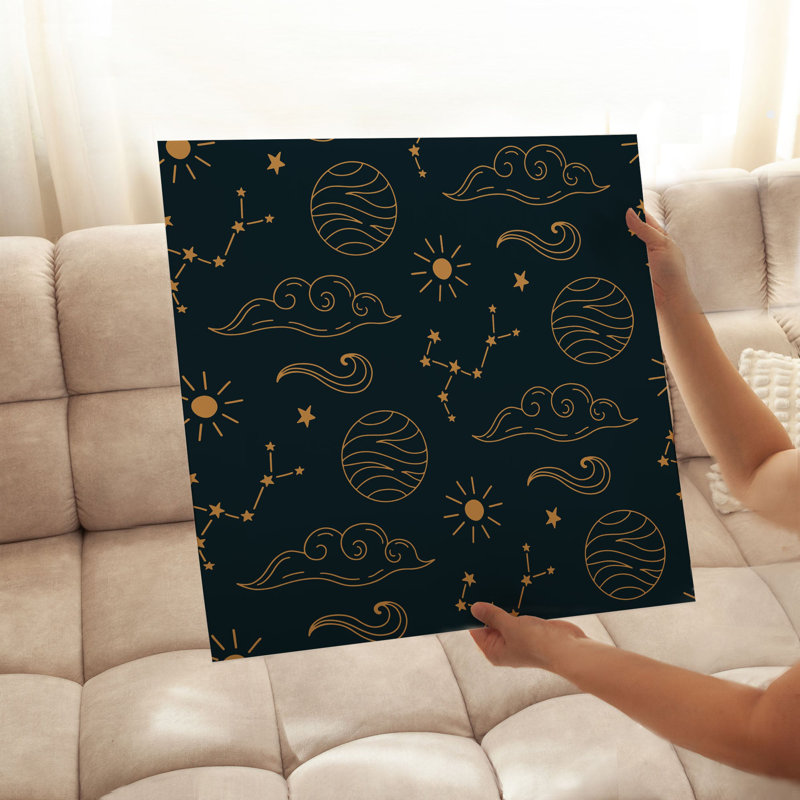 Astronomie et espace, nuages célestes et constellations d'étoiles I, impression bohémienne sans cadre, H 14 po x l 14 po