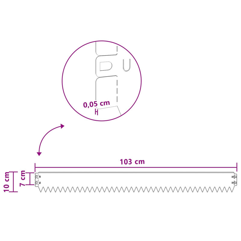 103 cm W Steel Lawn Edging Fencing, Rusty, 15cm H x 103cm W