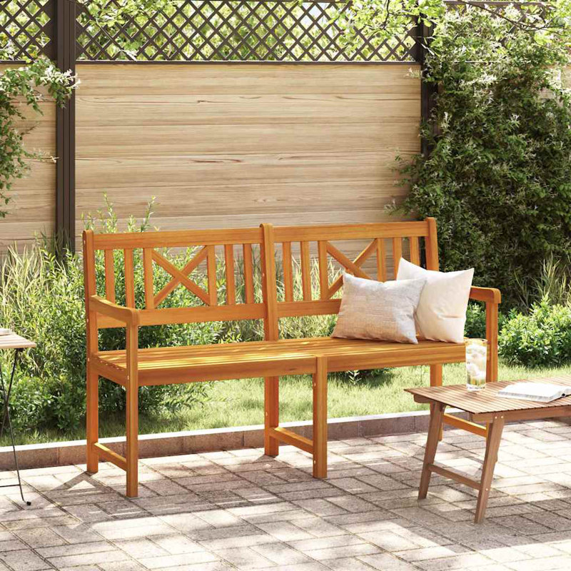 Solid Wood Outdoor Bench, 90cm H x 150cm W x 56cm D