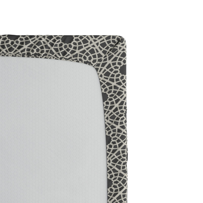 Microfiber Geometric Fitted Sheet, Queen Fitted Sheet