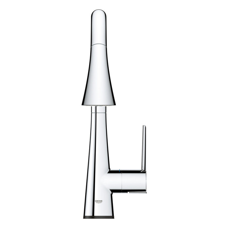 Zedra Pull Down Touch Single Handle Kitchen Faucet with Accessories, Starlight Chrome