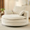 Chaise pivotante à 360 °, rembourrage en velours côtelé doux, coussin double couche, coussins amovibles