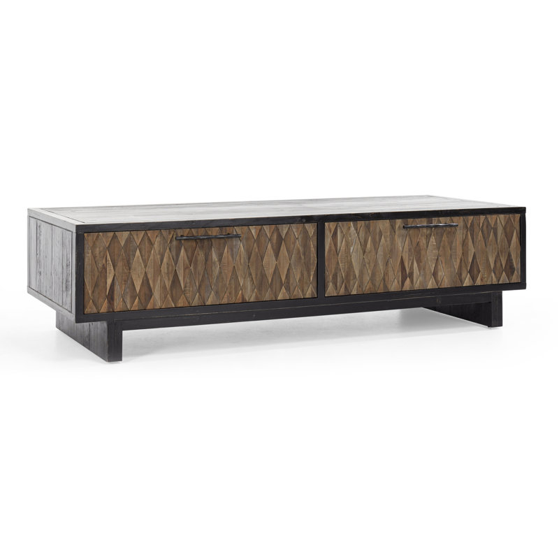 Anton 4-drawer Reclaimed Wood Coffee Table, Black
