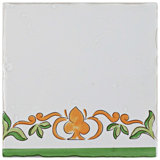 Novecento Tira Paterna 5.13" x 5.13" Ceramic Decorative Accent Tile in Green/Orange