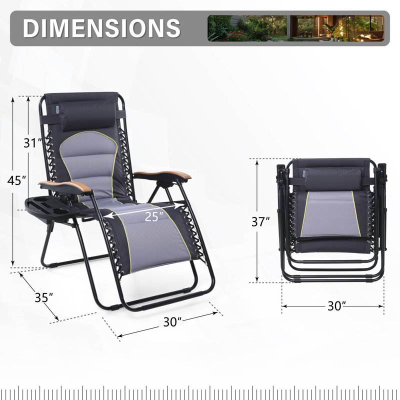 Fauteuil inclinable zéro gravité avec coussin Naihomie, Gris / gris clair