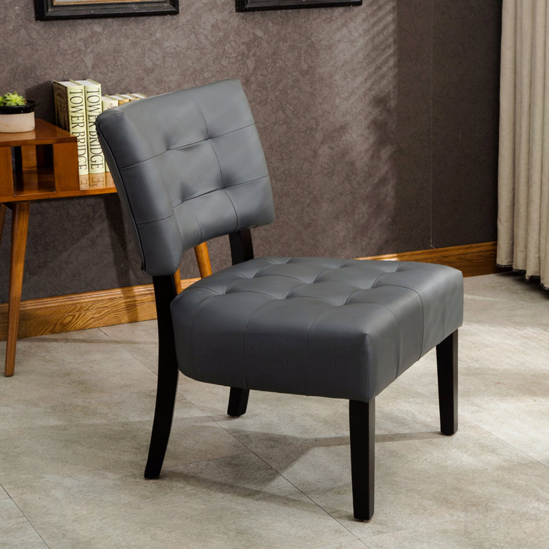Fauteuil d'appoint basique capitonné en cuir mélangé avec sièges surdimensionnés