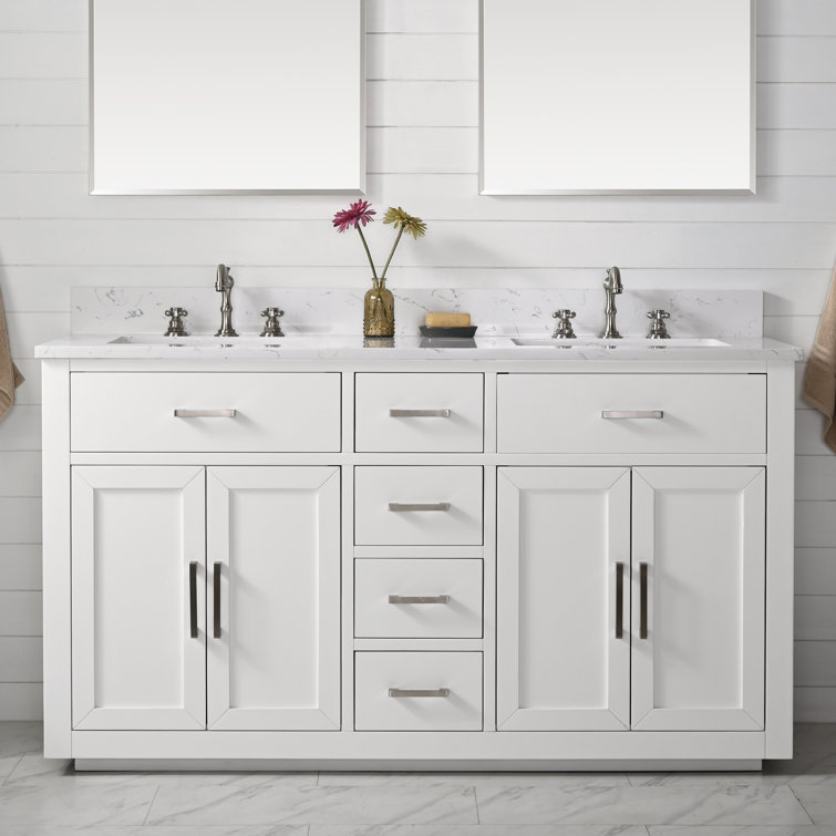 Arrthor 60'' Double Bathroom Vanity with Quartz Top