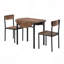 Modern 3-Piece Round Dining Table Set With Drop Leaf And 2 Chairs For Small Places