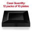 Assiettes noires carrées en plastique