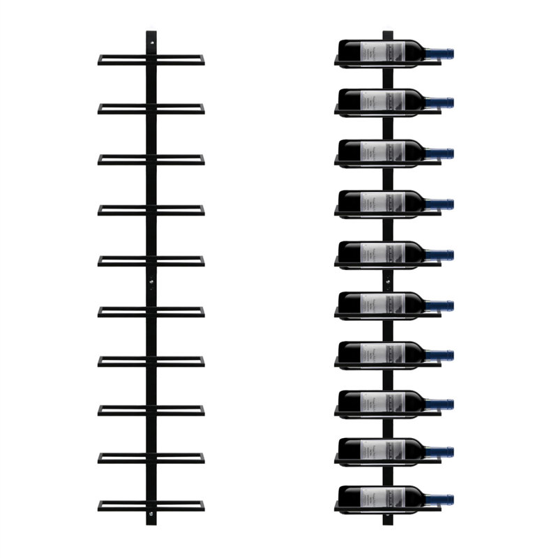 10 Bottle Wine Bottle Rack in Black