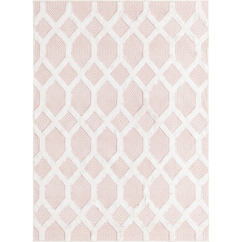 Jordalier Cotton Geometric Indoor Rug, Rectangle 4'5" x 6'
