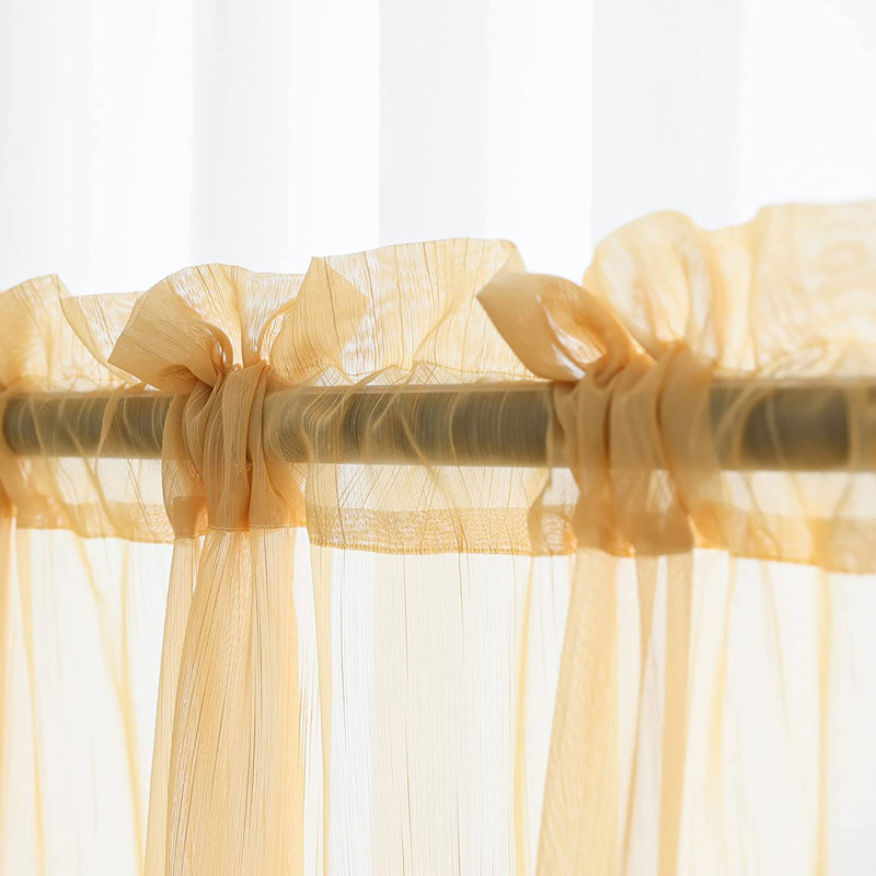 Shetler Sheer Curtain Pair, 52" W x 84" L, Gold